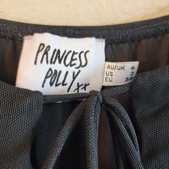 Princess Polly Farah Mini Dress Black SZ 2 Party - Picture 6 of 9